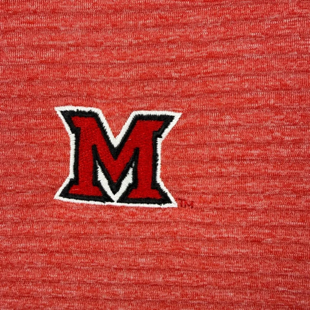 Adidas Miami University RedHawks Quarter Zip Pullover Red Unisex Small Gorpcore